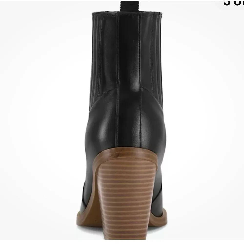 Mysoft Black Chelsea women’s cancel boots chunky/mid heel NIB size 8 - Image 2