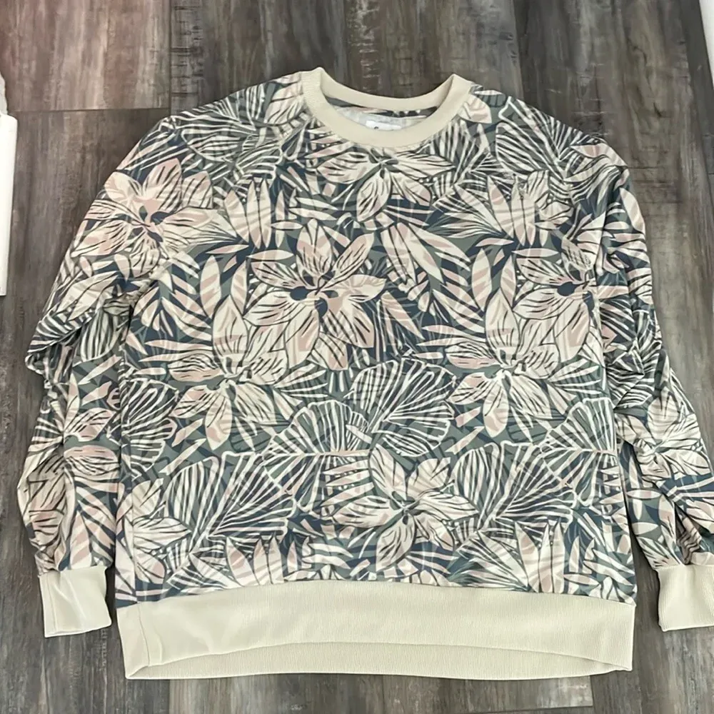 Feat Clothing Blanket Blend Crew Pullover Sweatshirt XL Tan - Image 2