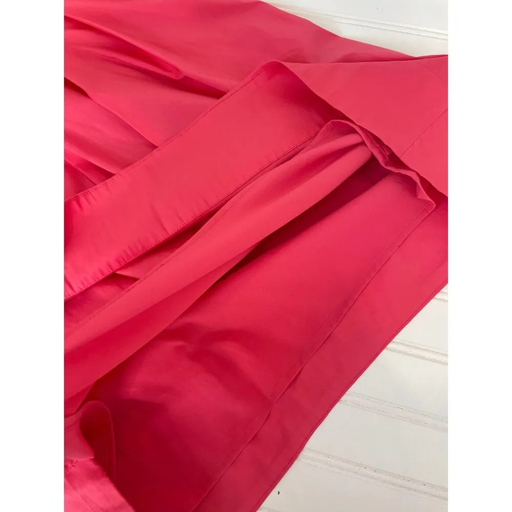 NWT BCBG Max Azria Chomisee Dress Geranium Woven Cotton Halter Ruffled Size 12 - Image 7