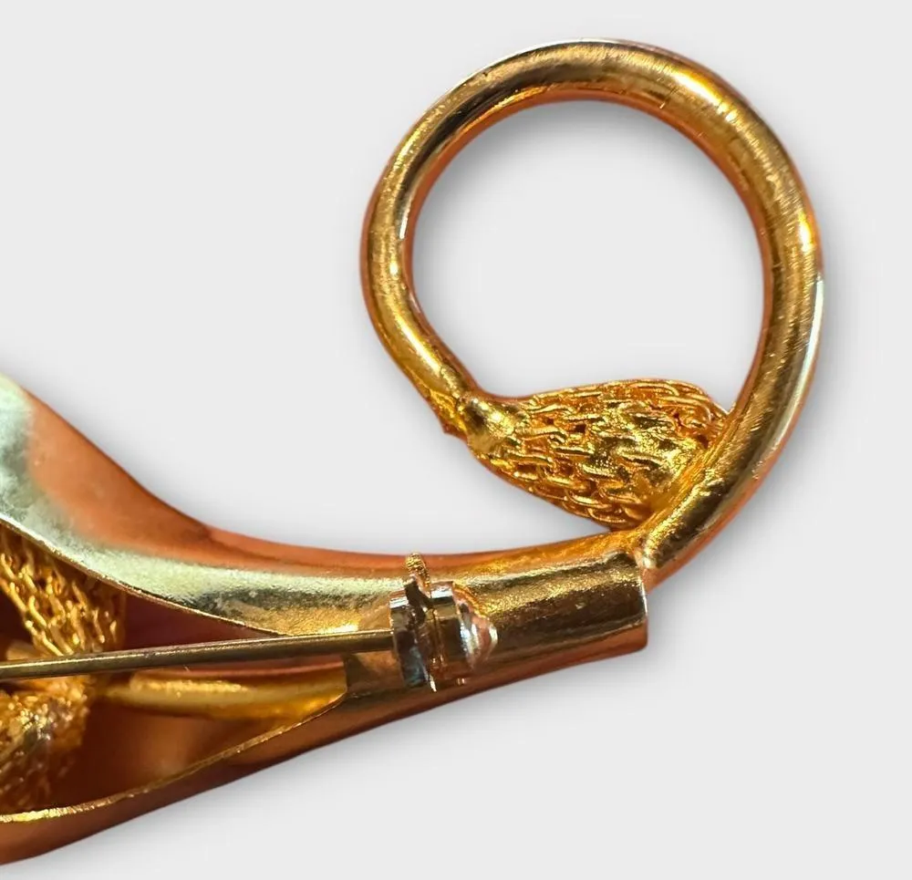 Hobe Vintage Goldtone Leaf Branch Brooch Pin - Image 4