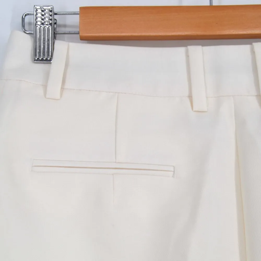 NEW Frankie Shop Bryne Pedal Pushovers Ivory Women's M Knee Length Chino Shorts White Size M - Image 9