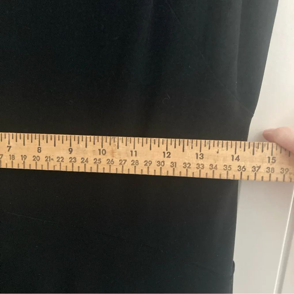 Lauren Ralph Lauren Midi Dress 12 Black Ruching Boat Neck Classic Staple Piece - Image 8