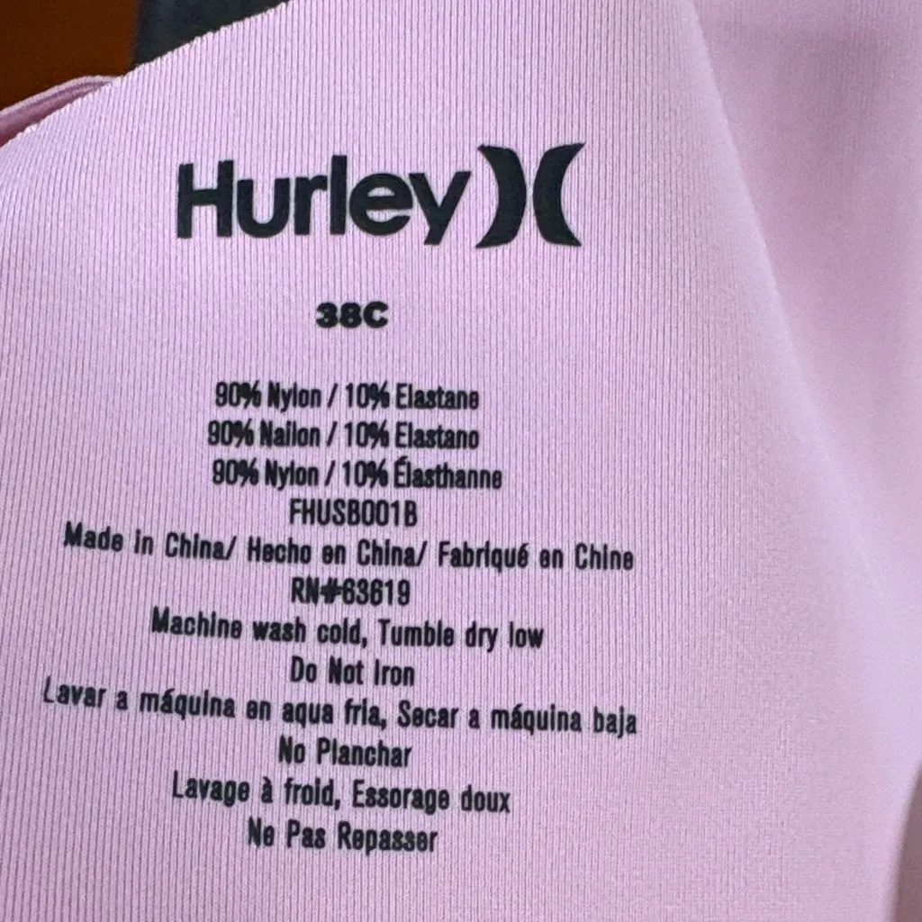 Hurley  Pink and White Women's Bra Set Sz 38C - Image 11