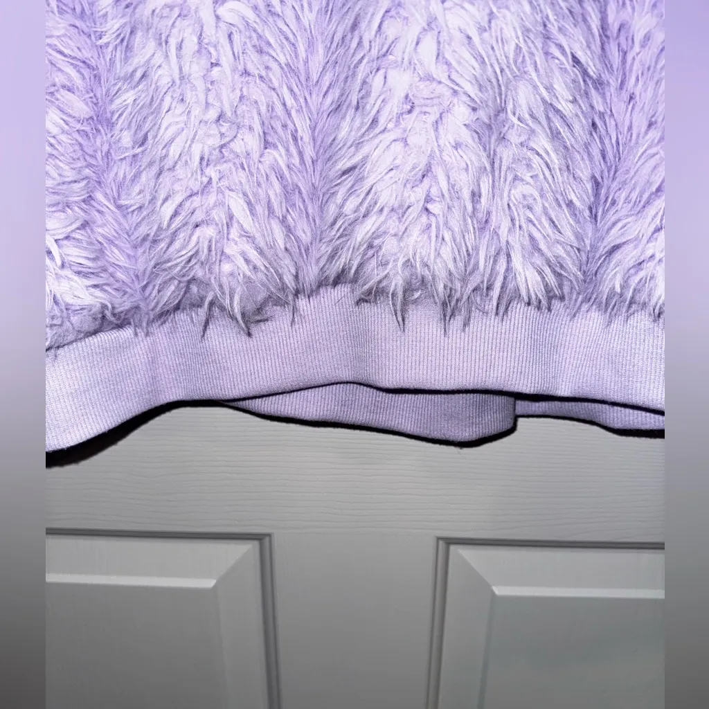 No Boundaries Yeti Faux Fur Purple Crew Neck Crop Plus 3X XXXL 21 Juniors - Image 7