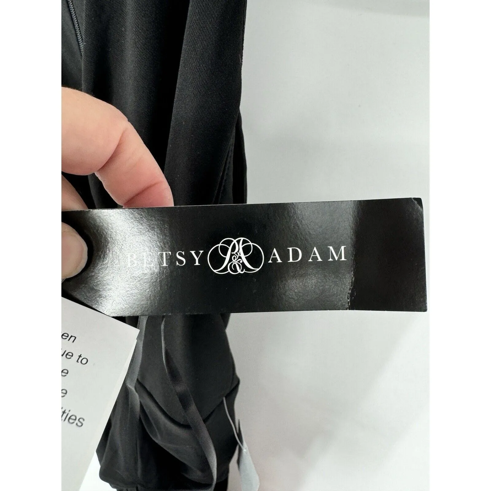 Betsy And Adam "BOBBI" LONG RUFFLED V-NECK GOWN Column Dress Bodycon Black 4 - Image 7