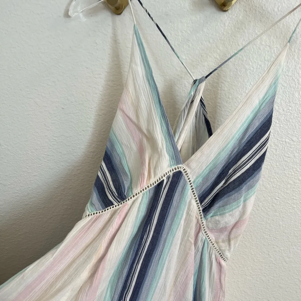 En Crème Gauzy Baja Stripe Midi Dress Medium - Image 3