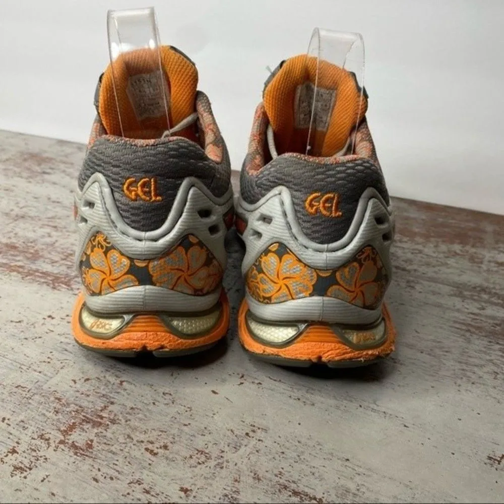 Asics Gel Flux Grey & Orange Athletic Shoes 6.5 - Image 6