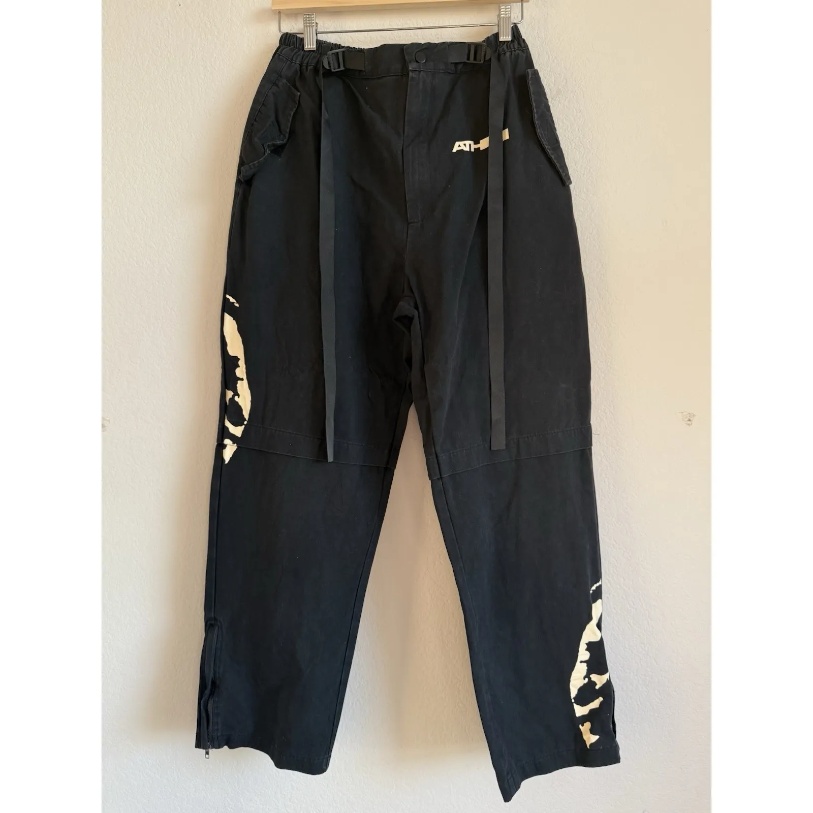 ALL TIME HIE Women's Ankle Zip Convertible Wide Leg Pants Black Size Large‎ - Image 3