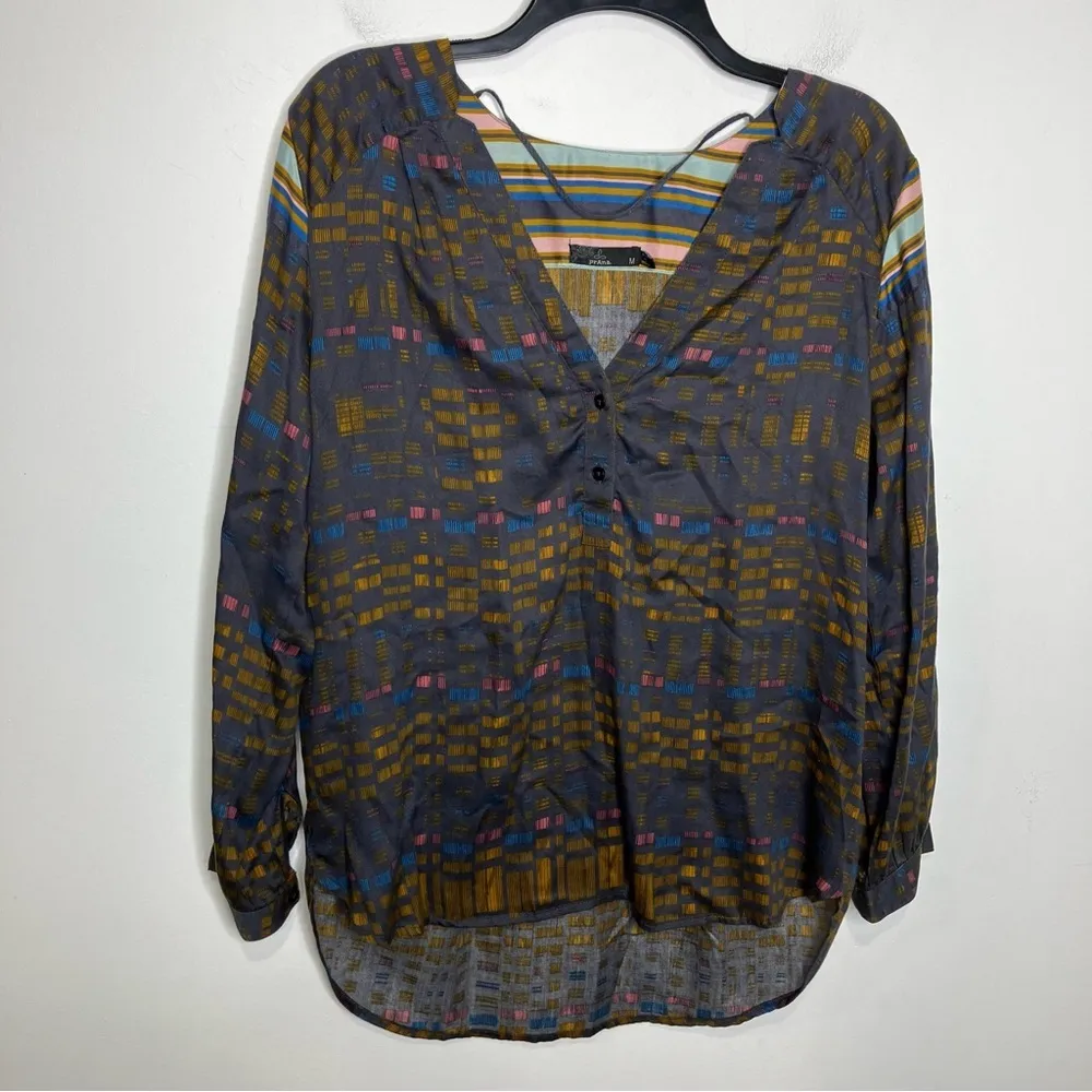 Prana Elsie multicolored top v-neck size medium‎ - Image 4