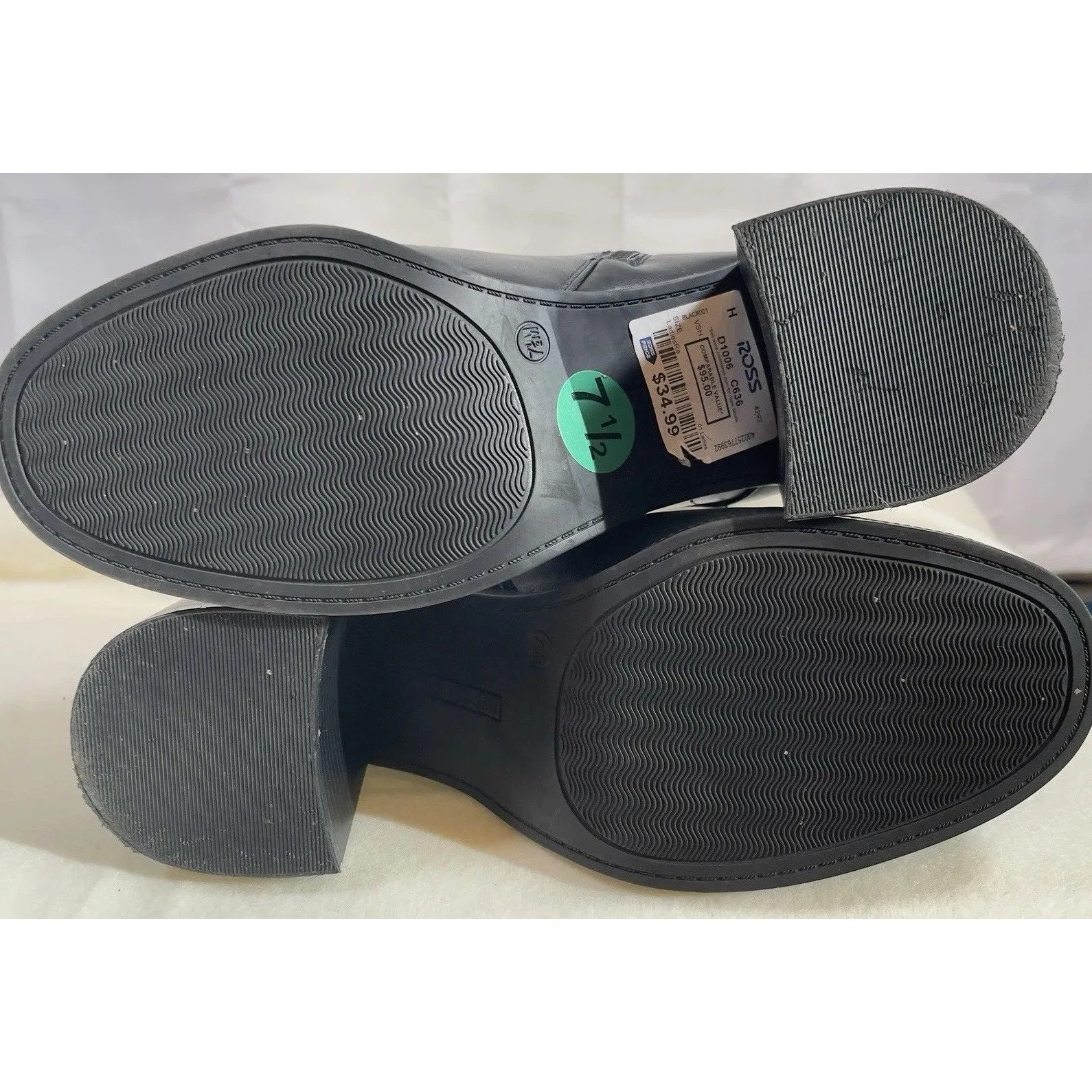 Nine West Ankle Boots Women 7.5 Black Bootie Buckle Moto Biker 3” Heel Vegan - Image 8