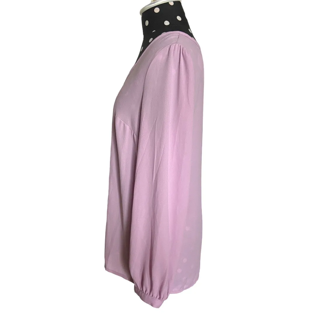 J. Crew Womens Blouse Size‎ 0 Lavender Periwinkle Long Sleeve V - Image 4