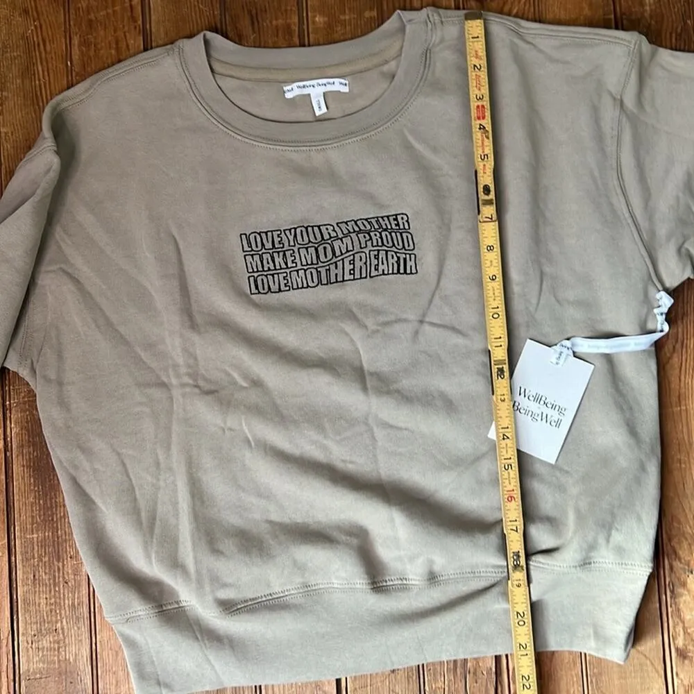 Women’s Revolve Well Being crew neck organic sweatshirt size small NWT new - Image 4