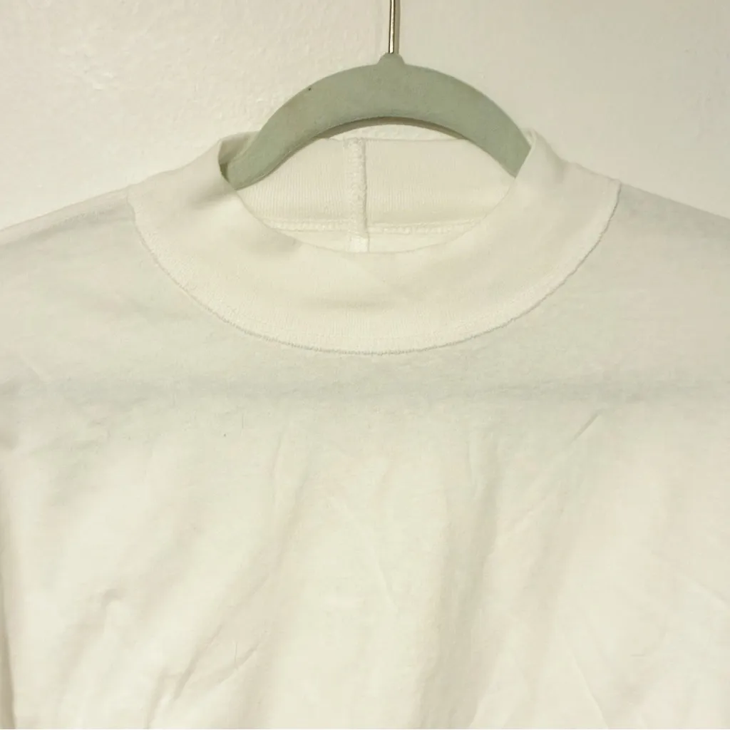 Free People We The Free Size XS Ivory Mock Neck Cropped Long Sleeve Top NEW - Image 2