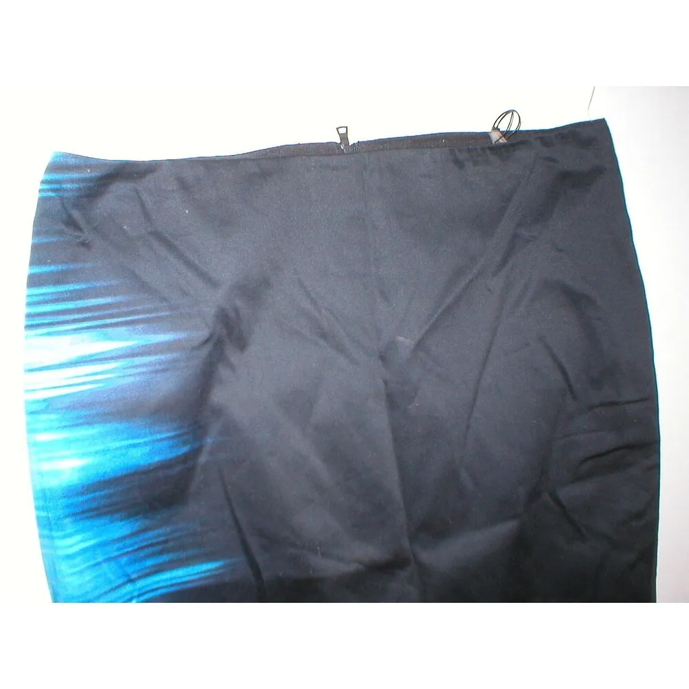 New $128 Womens Designer Tahari Black Blue Skirt Lined Work Office 12 NWT Ombre - Image 7