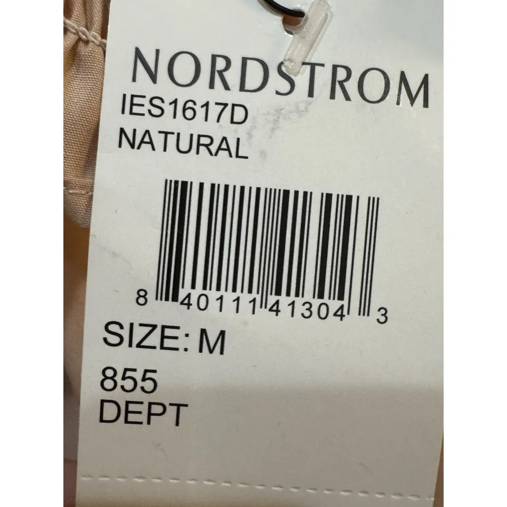 En Saison Puff Long Sleeve High Neck Smocked Size Medium Luncheon Neutral Pastel Pink - Image 9