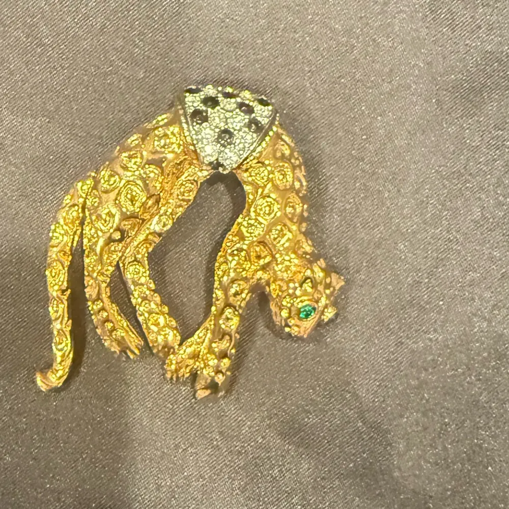 VINTAGE FLORENZA LEOPARD CHEETAH CAT MOVING TAIL PIN BROOCH CIRCA 1956 - Image 3