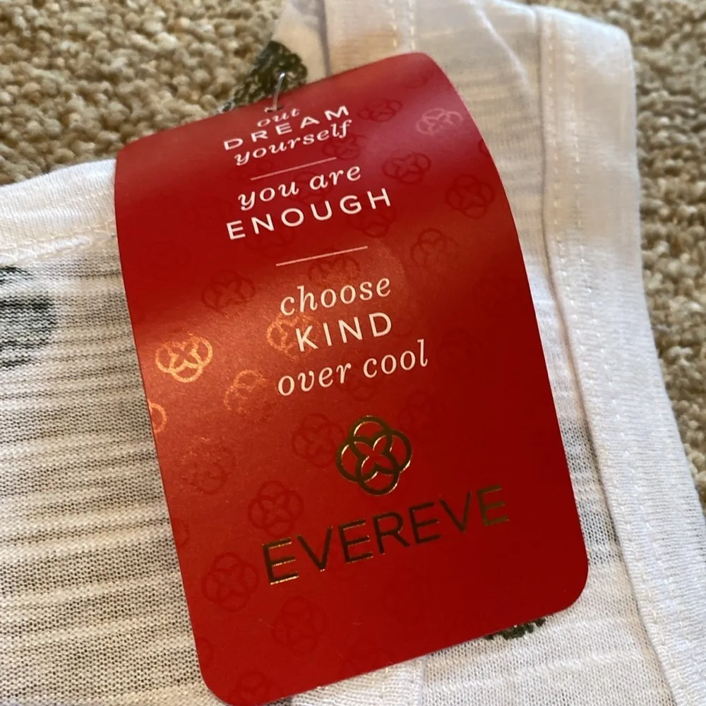 NWT Evereve x Peyton Jensen Tank White Olive Green Dot Sz SMALL - Image 3