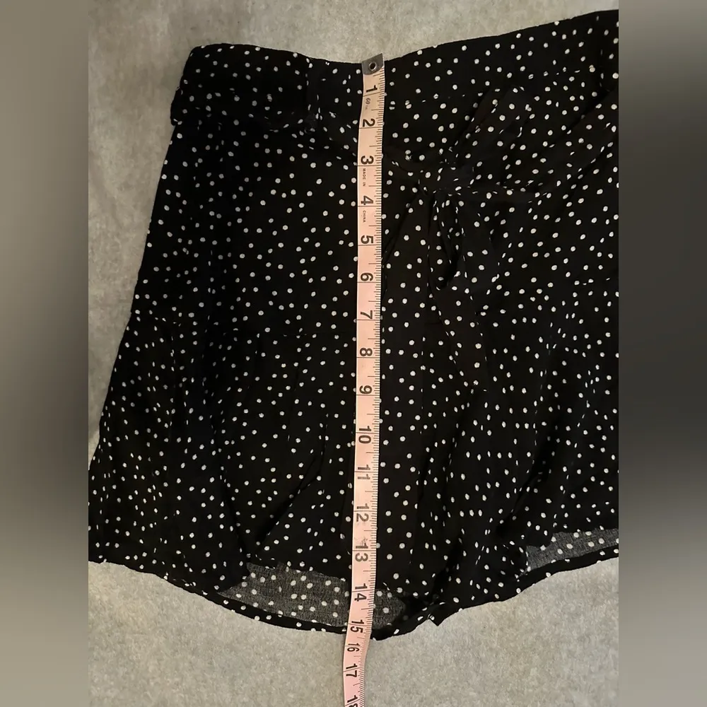 Zara Polka Dot Mini Skort Black and White tie belt size M - Image 6