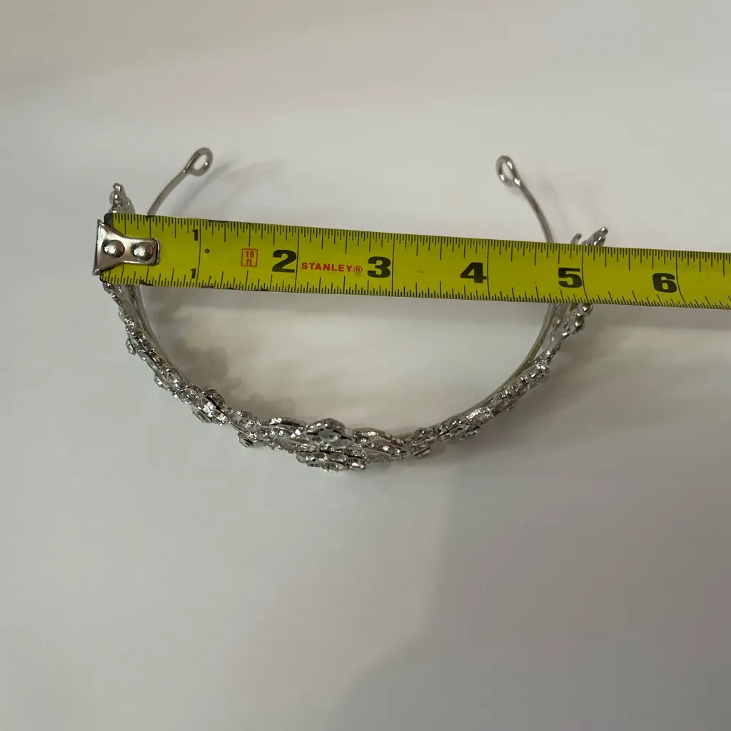 Sparkling Silver Crystal Tiara - Image 4
