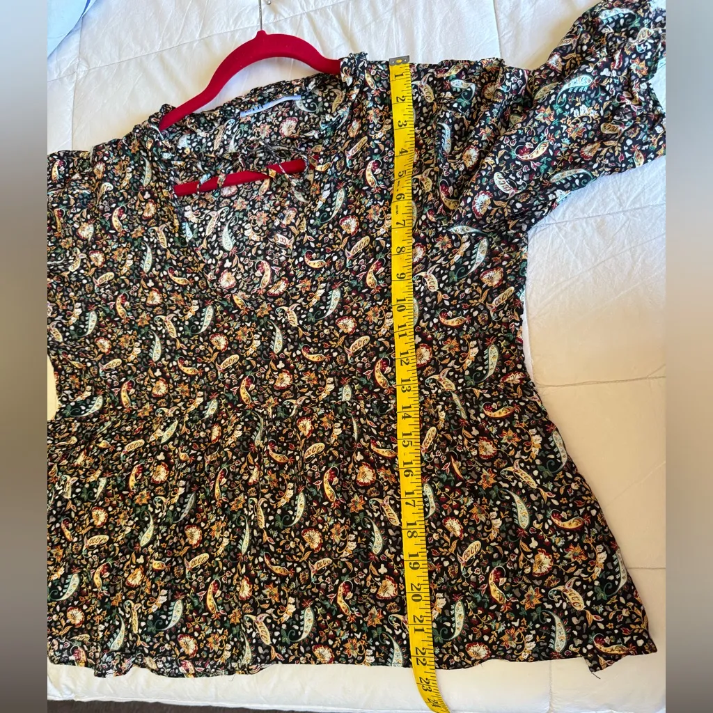 Zara Ruffled Red and White Blouse with 3/4 Sleeves - Image 7