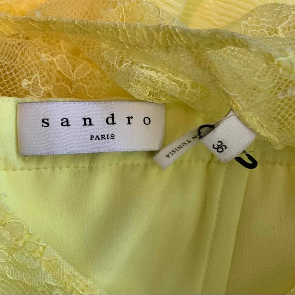 Sandro Yellow Dress Lace Overlay Full Skirt Jeanette Mini Party Sunny Wedding 4 - Image 9