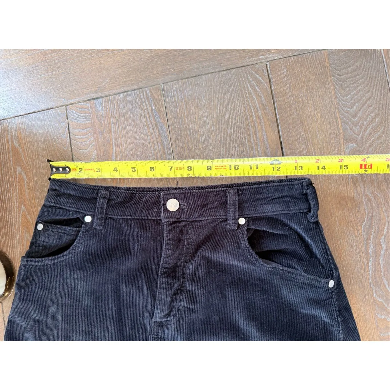 PILCRO The Madi Front-Slit Corduroy Skirt - Black Size 4 - Image 6