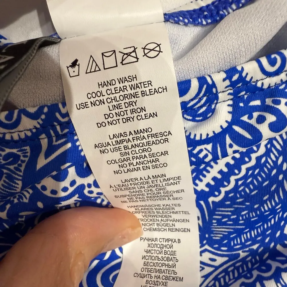 Ralph Lauren Blue Paisley Artisanal Woodblock Bikini Bottoms Sz 12 NWT - Image 8