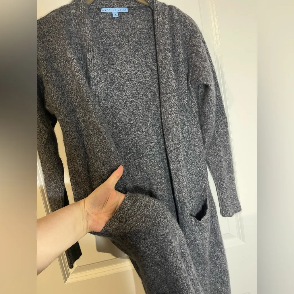 Antonio Melani Cashmere Whimsigoth Dark Academia Open Front CozySoft Cardigan M - Image 7