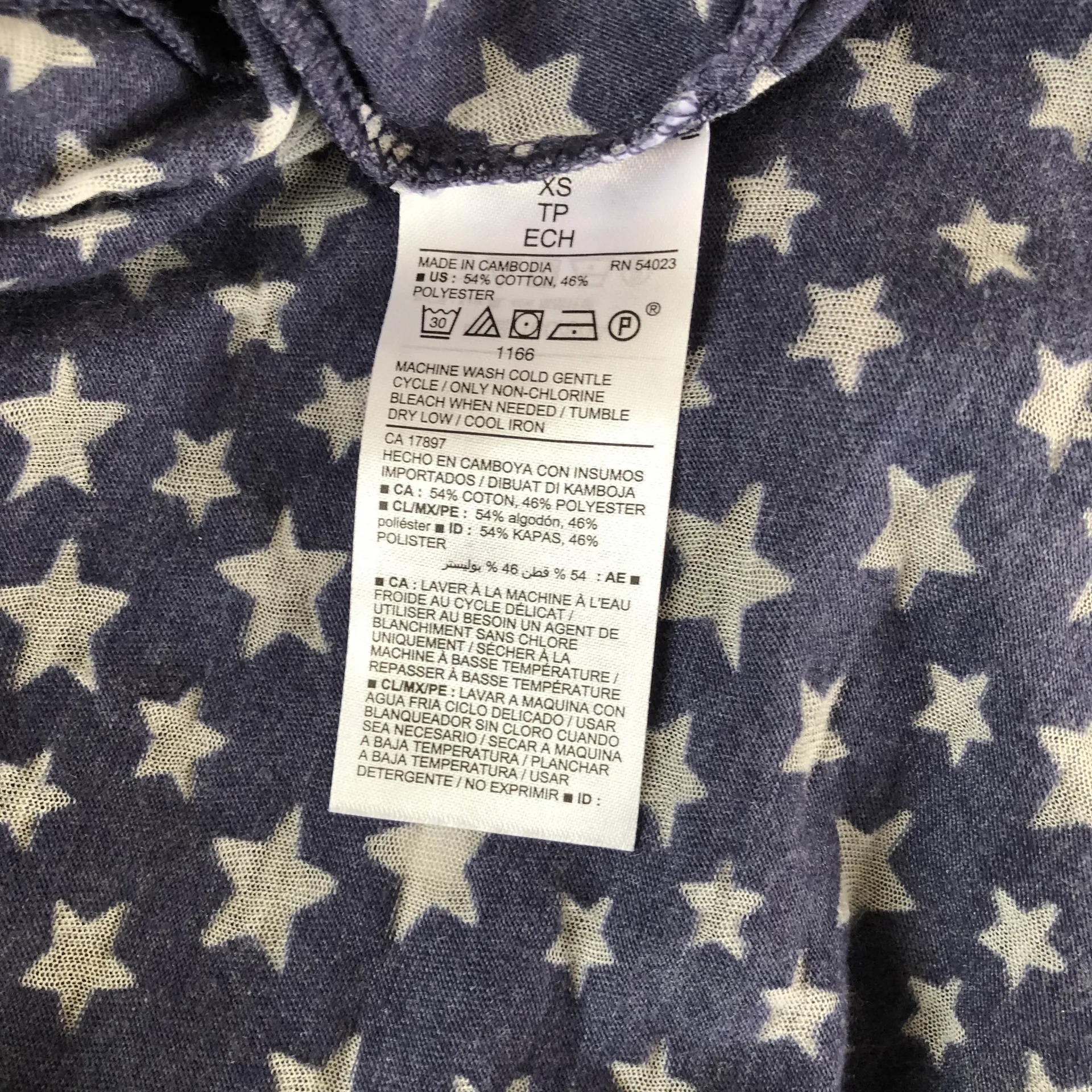 Blue & White Star Tank XS - Image 5