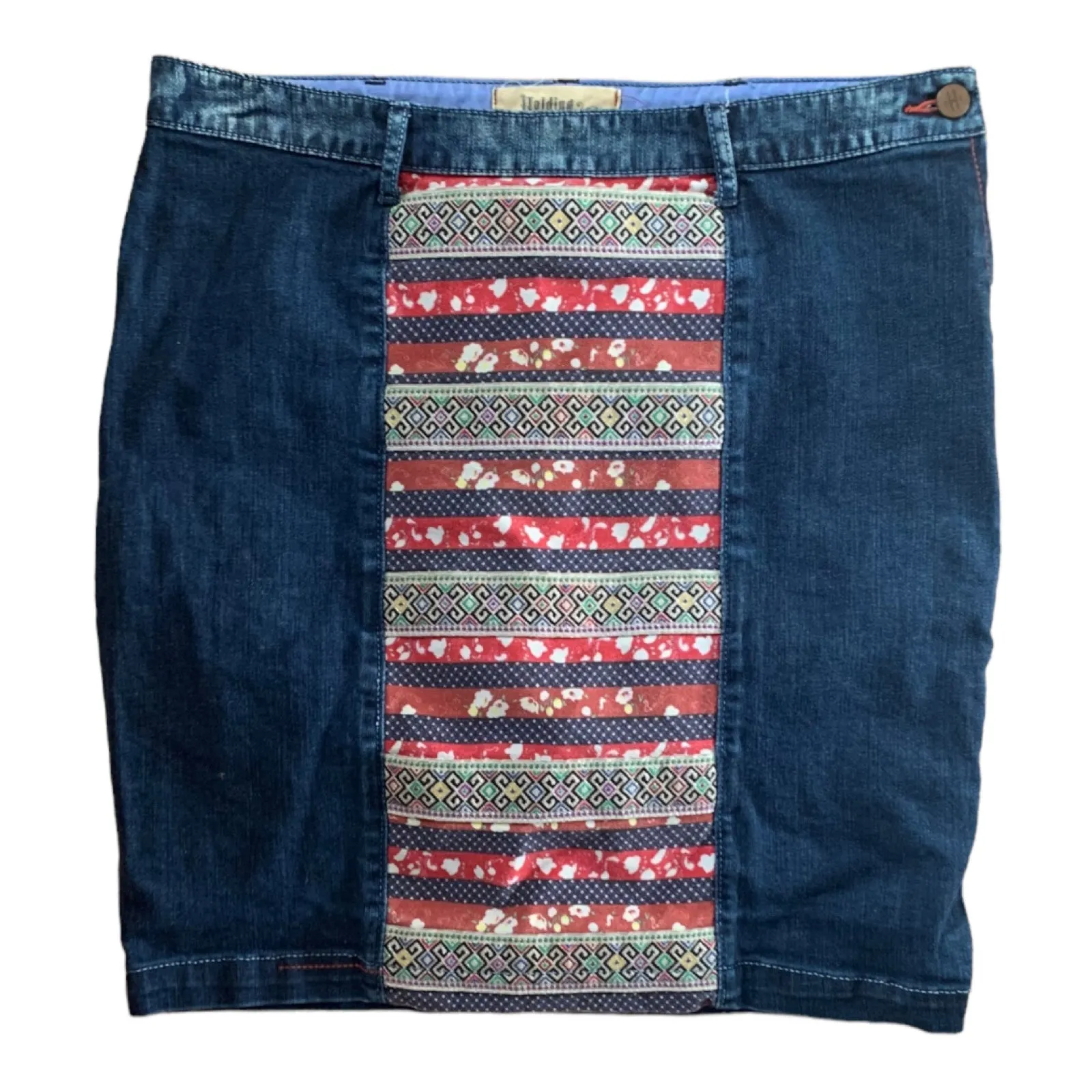 Holding horses Anthropologie size 30 medium denim pencil skirt boho - Image 2