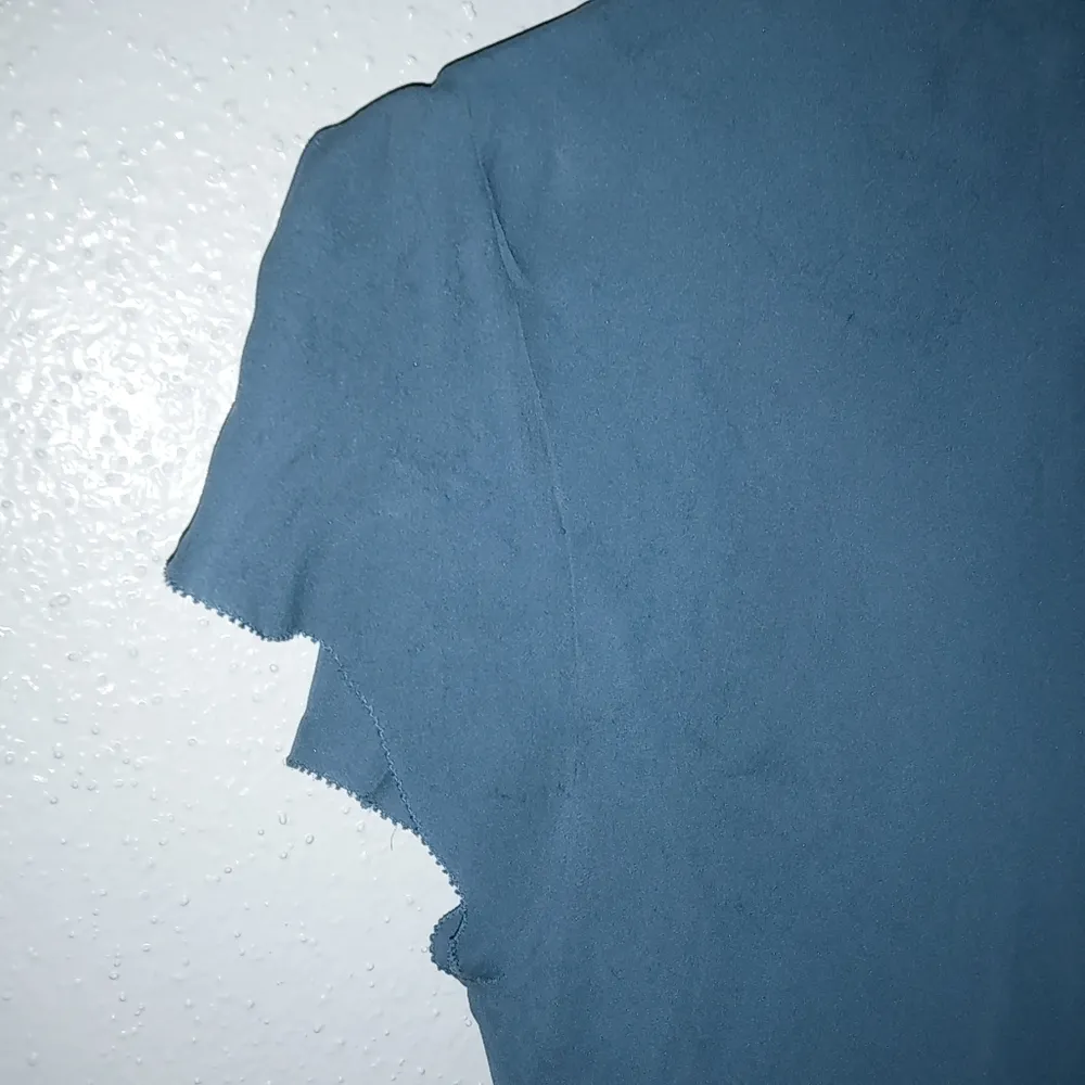 Donna Gray L Teal Silk Neck Tie Top Green Size L - Image 3