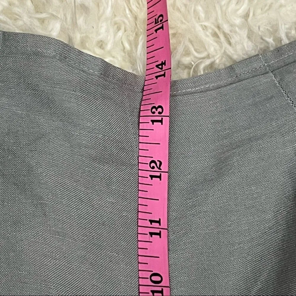 Vintage Donna Morgan Oatmeal Linen High Waist Tapered Pants S Tan - Image 7