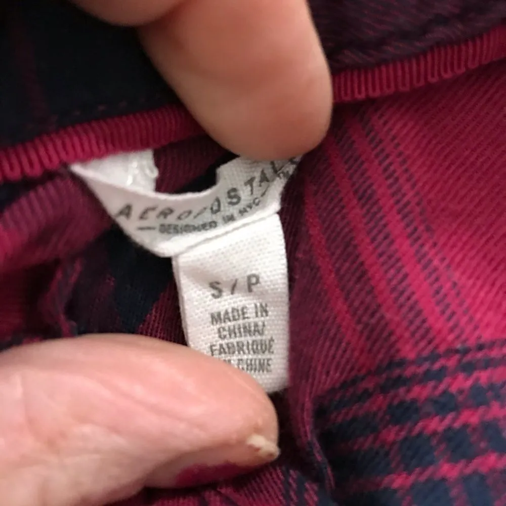 Aeropostale flannel shirt size S/P red/blue - Image 7