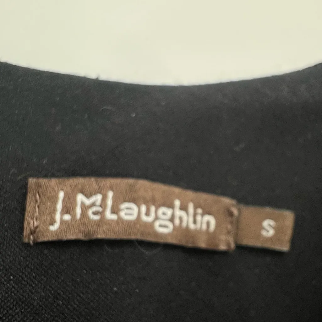 J. McLaughlin Letty Dress Black Tiered Bell Sleeve Bainbridge Cloth sz S - Image 3