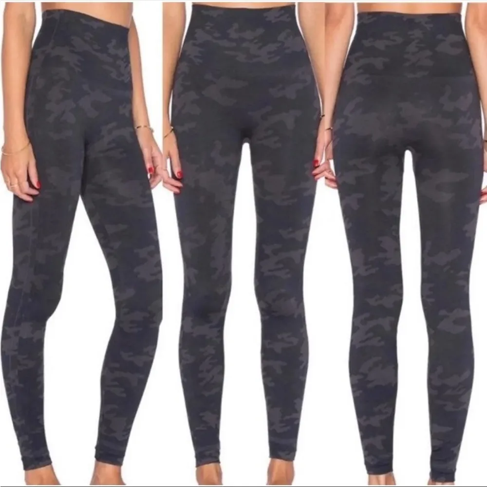 SPANX Look At Me Now Seamless High Rise Leggings: Black/Grey/Green Camo - Image 6