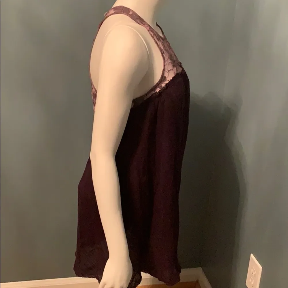 Free People Purple Mesh Sequins Racerback Dress XS - Image 4