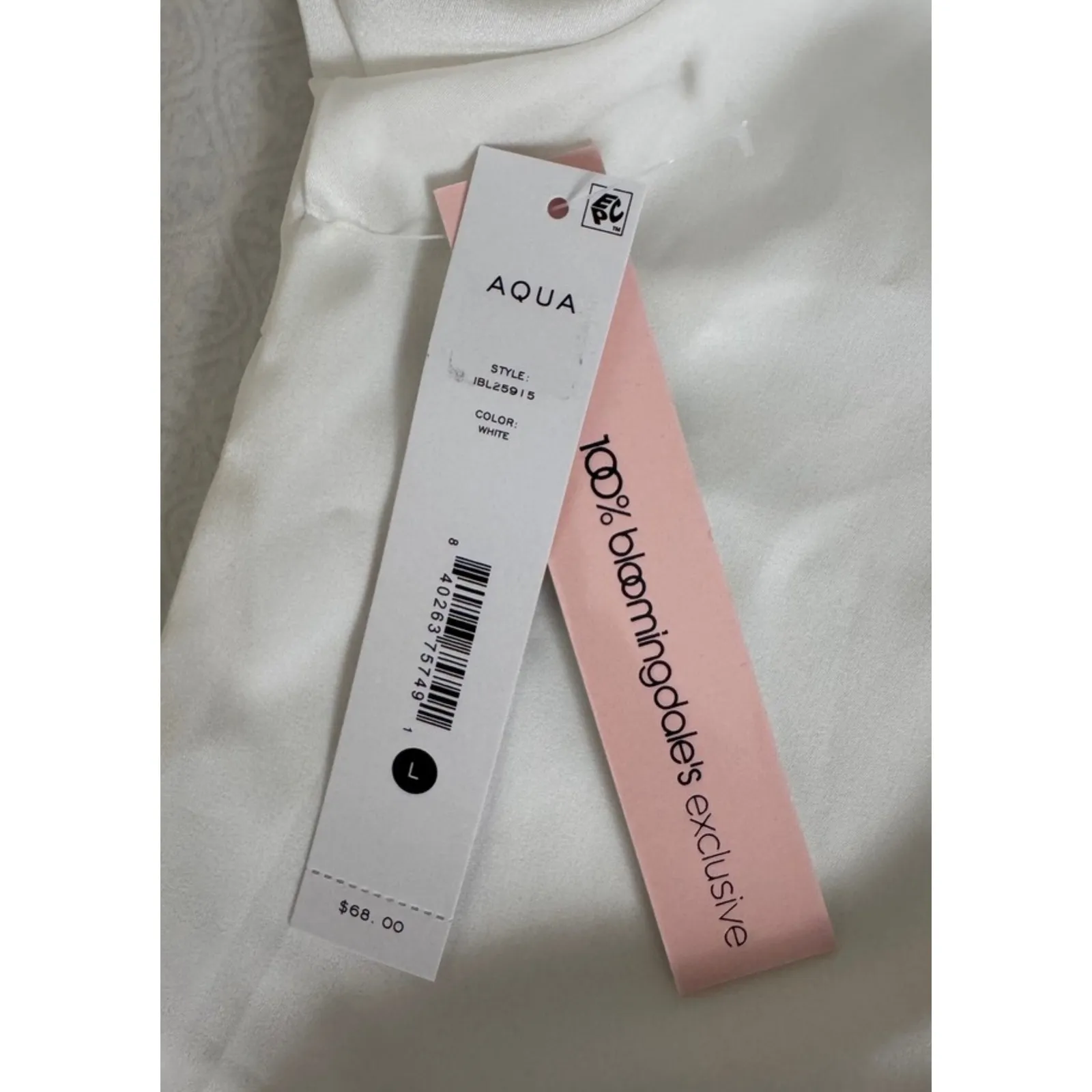 AQUA Women's‎ White Button Down Long Sleeve Collared Shirt Top Size L - Image 6