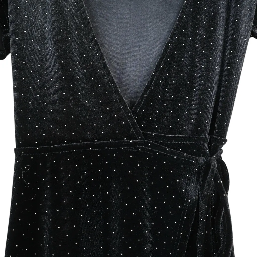 Gianni Bini Women's S Black Gold Dot Wrap Dress - Image 5