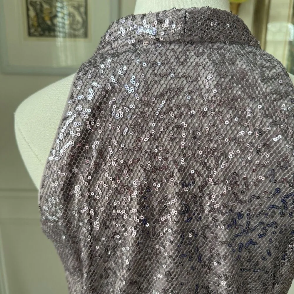 Be by Chetta B Lavendar Mauve Halter Style Formal Dress Gown Sequin 10 - Image 7