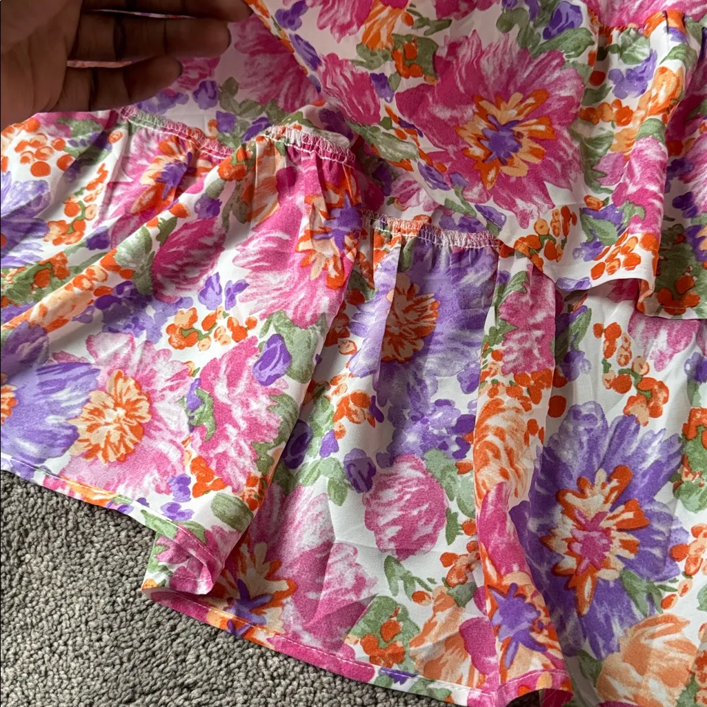 Simply Fun Multicolor Floral Skirt SIZE 2XL Pink - Image 2