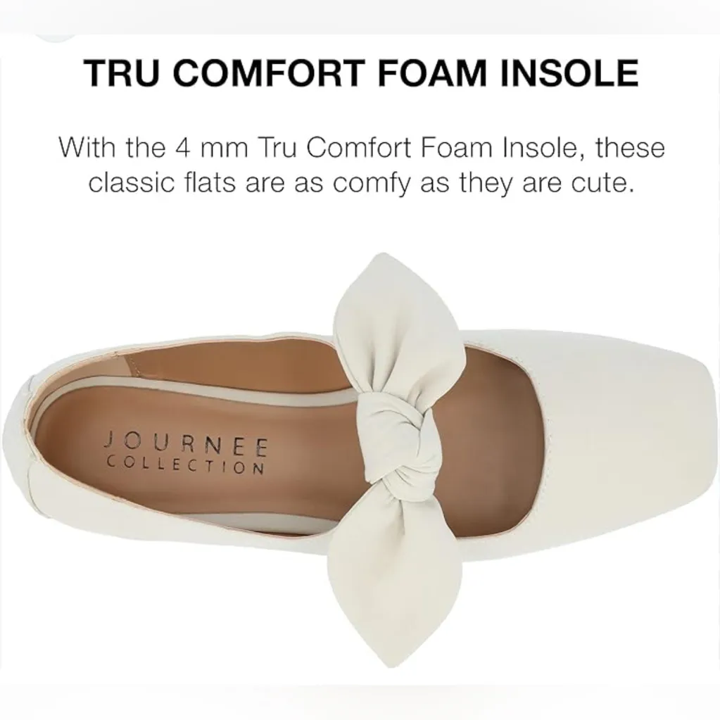 Journee Collection Seralinn‎ Tru Comfort Foam Mary Jane Bow Ballet Flats Size 9 - Image 5