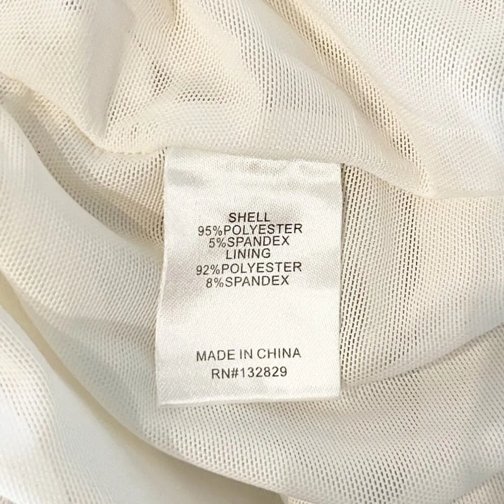 Camila Coelho Stacey Pull On Stretch High Waisted Ruched Mini Skirt White Small - Image 7