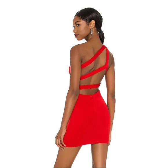 Superdown Davey Strappy Back Dress in Red - Image 2