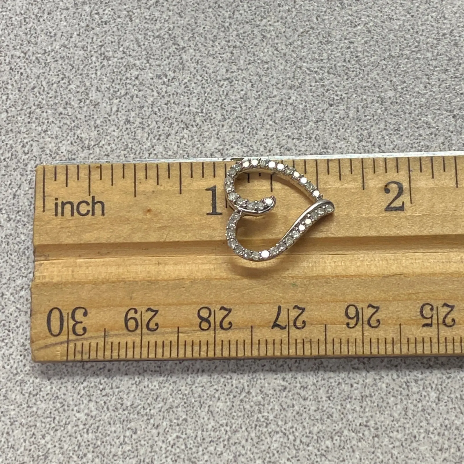 Sterling Silver Heart Pendant Necklace Charm Sparkle Love Valentines Minimalist - Image 4