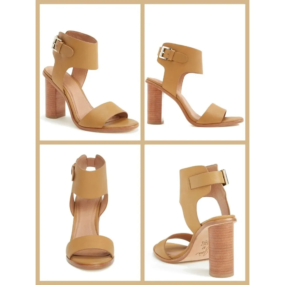 💕JOIE💕 Opal Brown Leather Open Toe Heel Shoes - Image 2