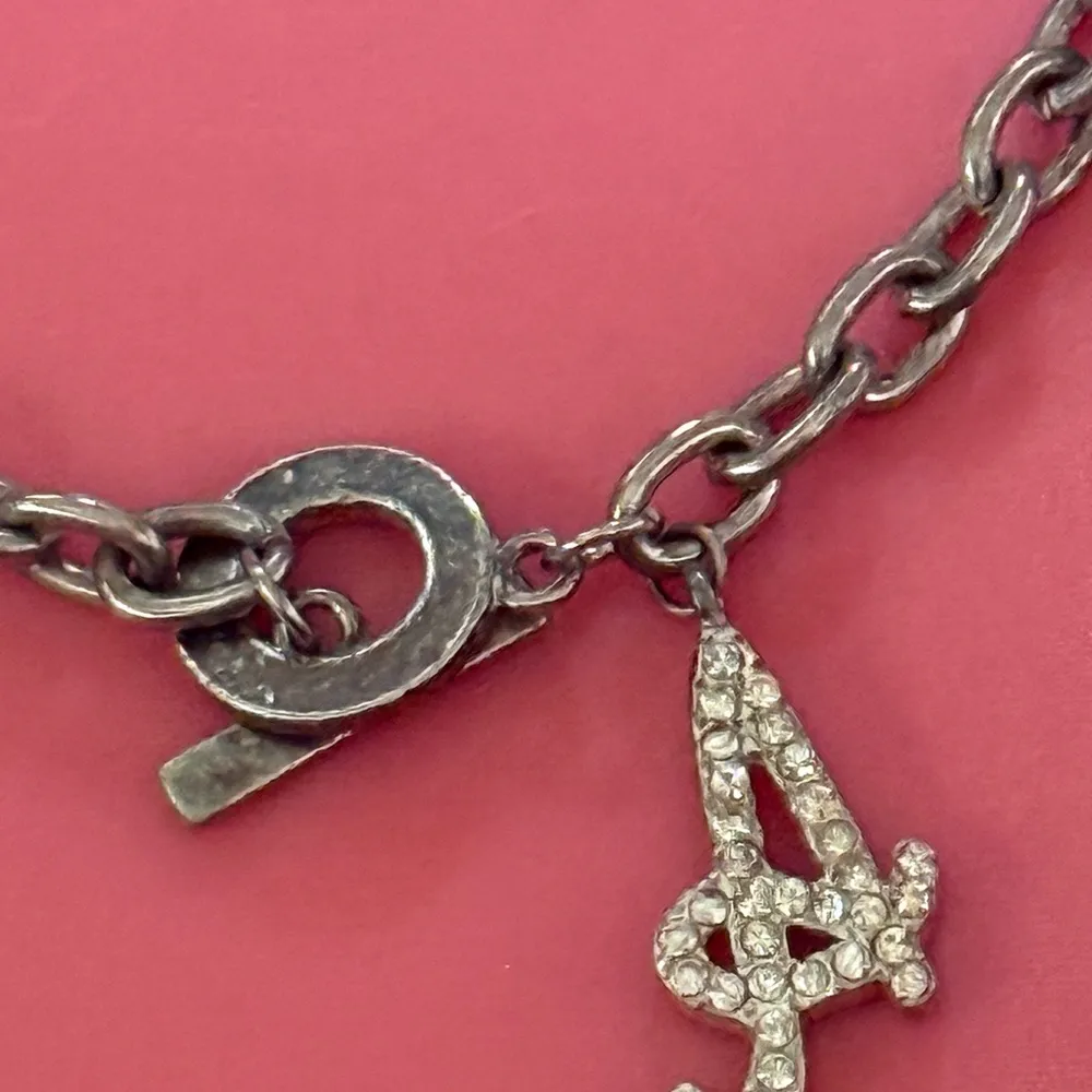 Silver Chain Necklace with Initial Pendant - Image 2