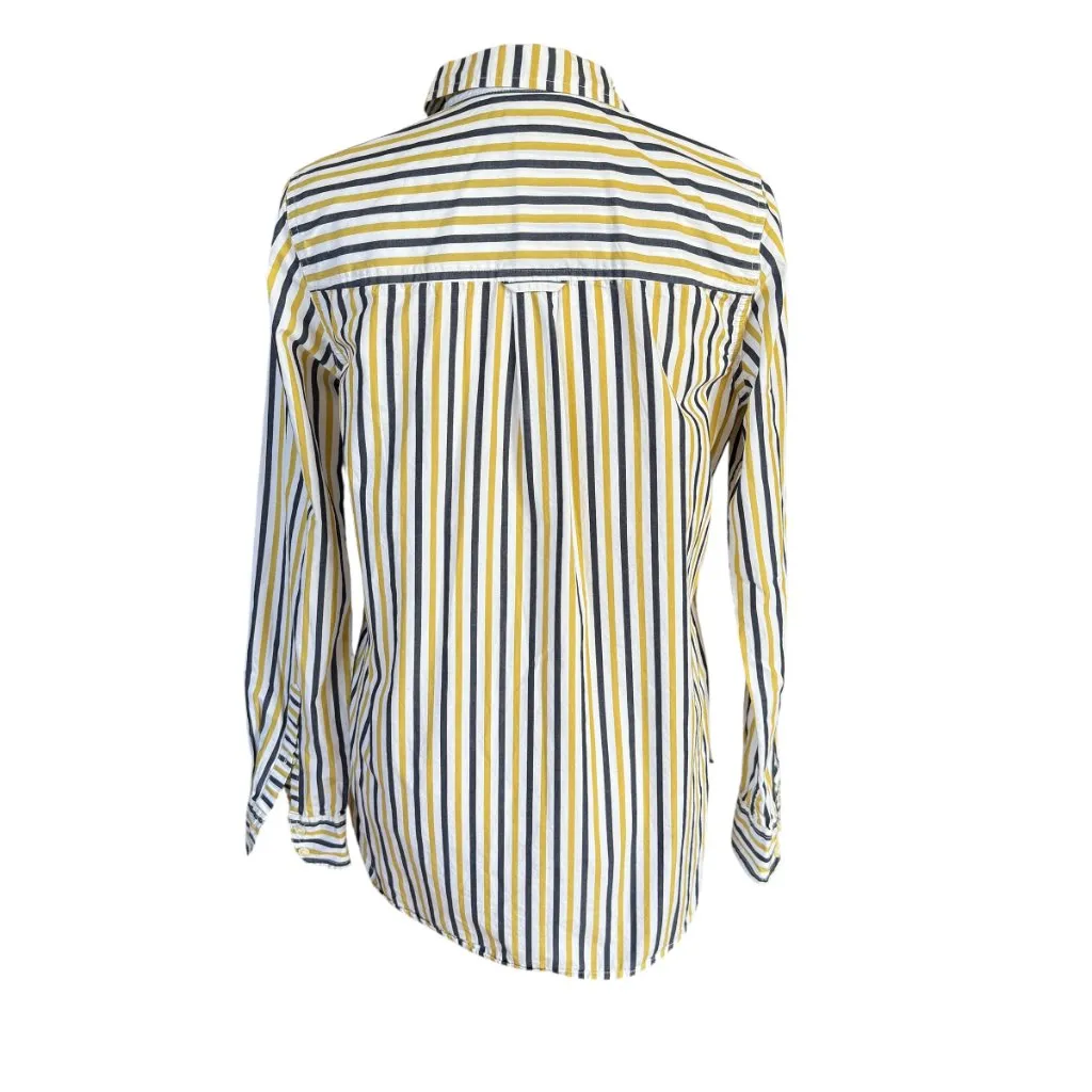 J. Crew multi colored striped long sleeve collared button down shirt size 2 - Image 4