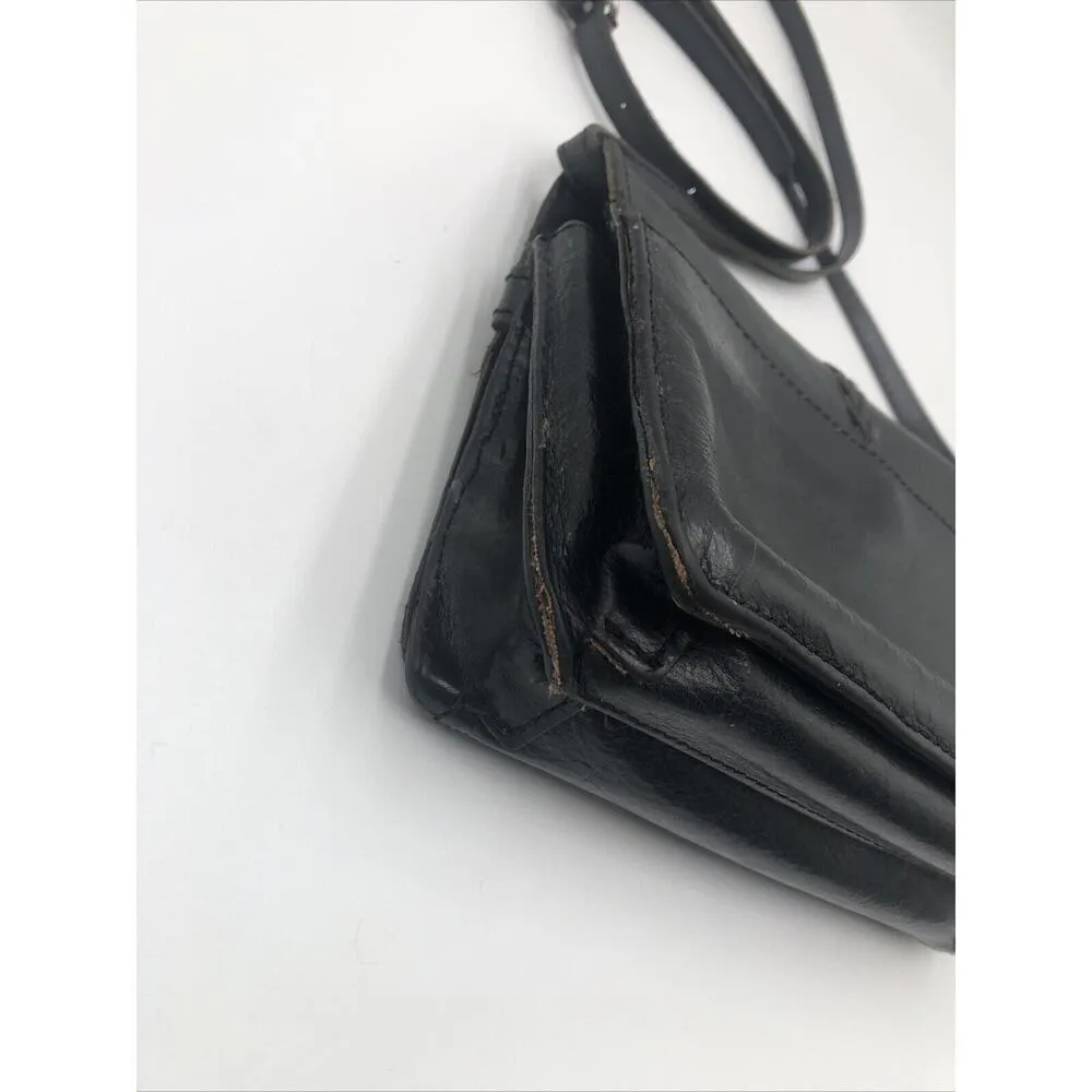 Patricia Nash Bianco Crossbody Organizer Black Leather Purse Handbag - Image 8