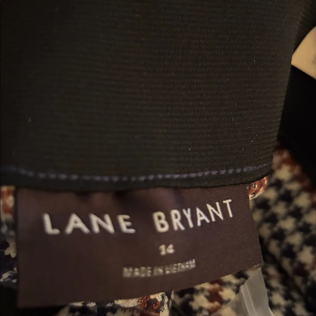 Lane Bryant Houndstooth Plaid Dress Pant Trouser Sz 14X27 Mid Rise Stretch NWT - Image 6