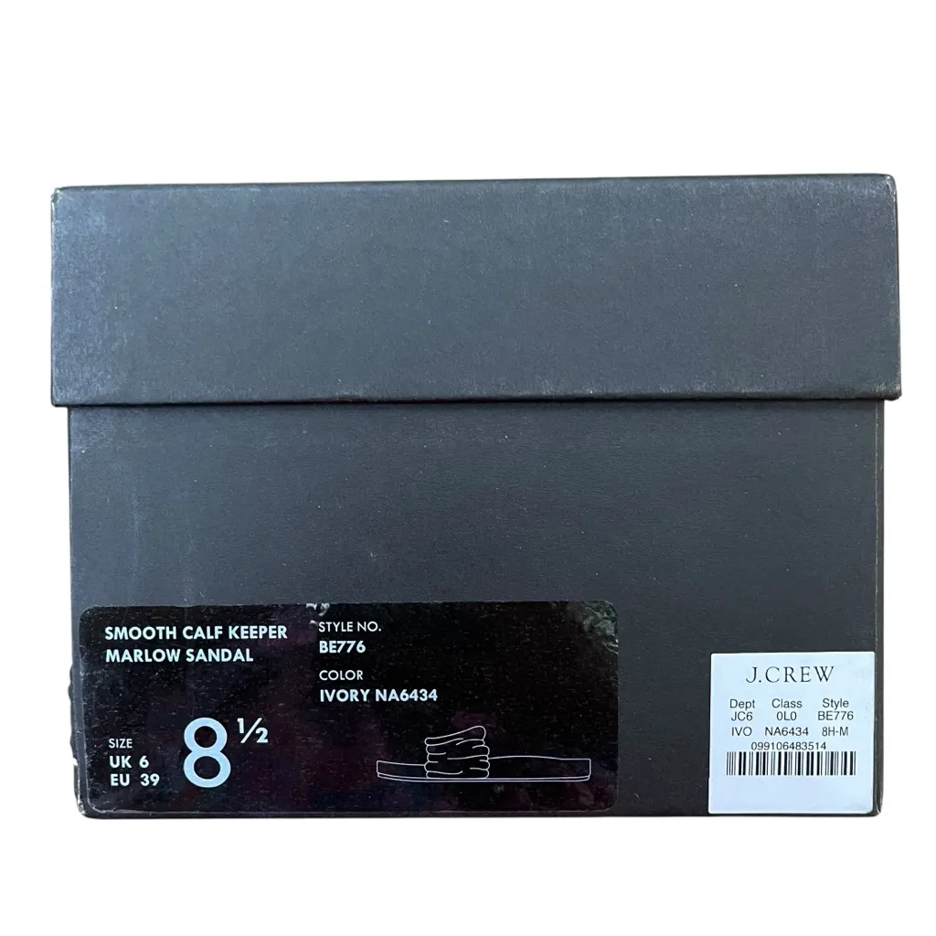 J. Crew Marlow sandal slides in buttery soft ivory leather with ruching detail - Image 3